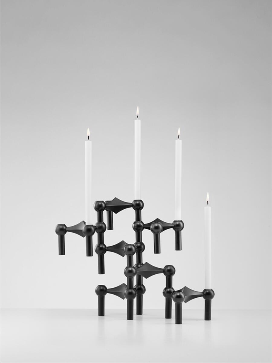 Centerpiece Stick - เชิงเทียนโลหะรูปทรงโมเลกุล สีดำ ของตกแต่งห้องนั่งเล่น ของขวัญ ของตกแต่งบ้าน เชิงเทียน