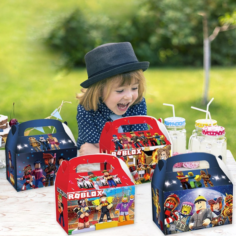 Party Favor Bag - กล่องของขวัญธีมการ์ตูนสำหรับงานปาร์ตี้วันเกิด Roblox ของเล่นเสริมเกม ถุงของขวัญเซอร์ไพรส์ ขนม ของชำร่วย