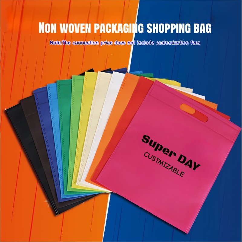 Event Party Shop - กระเป๋าช้อปปิ้งแบบพกพา 10 ชิ้น ทำจากผ้าไม่ถักทอ ความจุขนาดใหญ่ ใช้ซ้ำได้
