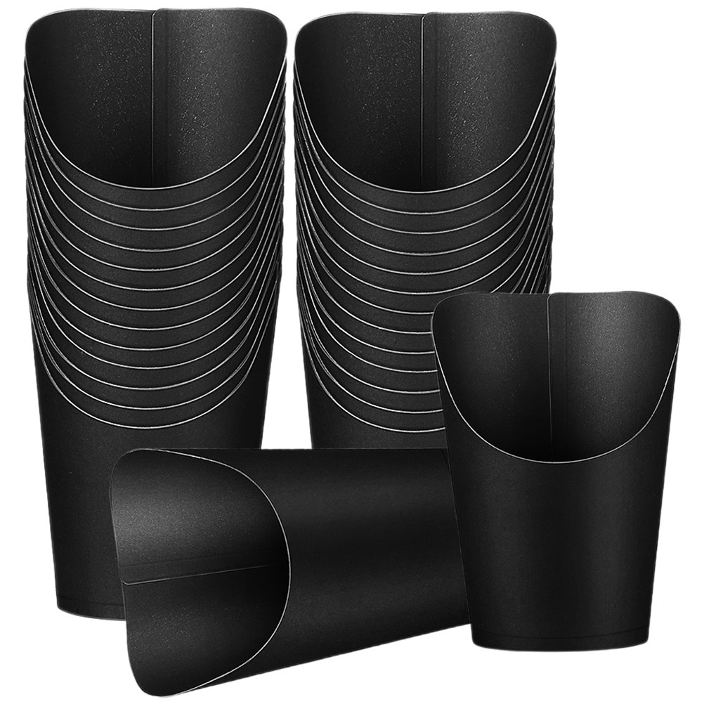 Plastic Cup 50Pcs - ถ้วยกระดาษคราฟท์สำหรับใส่เฟรนช์ฟรายส์ 50 ชิ้น ภาชนะใส่ขนมแบบใช้แล้วทิ้งสำหรับเฟรนช์ฟรายส์ ลูกอม ป๊อปคอร์น