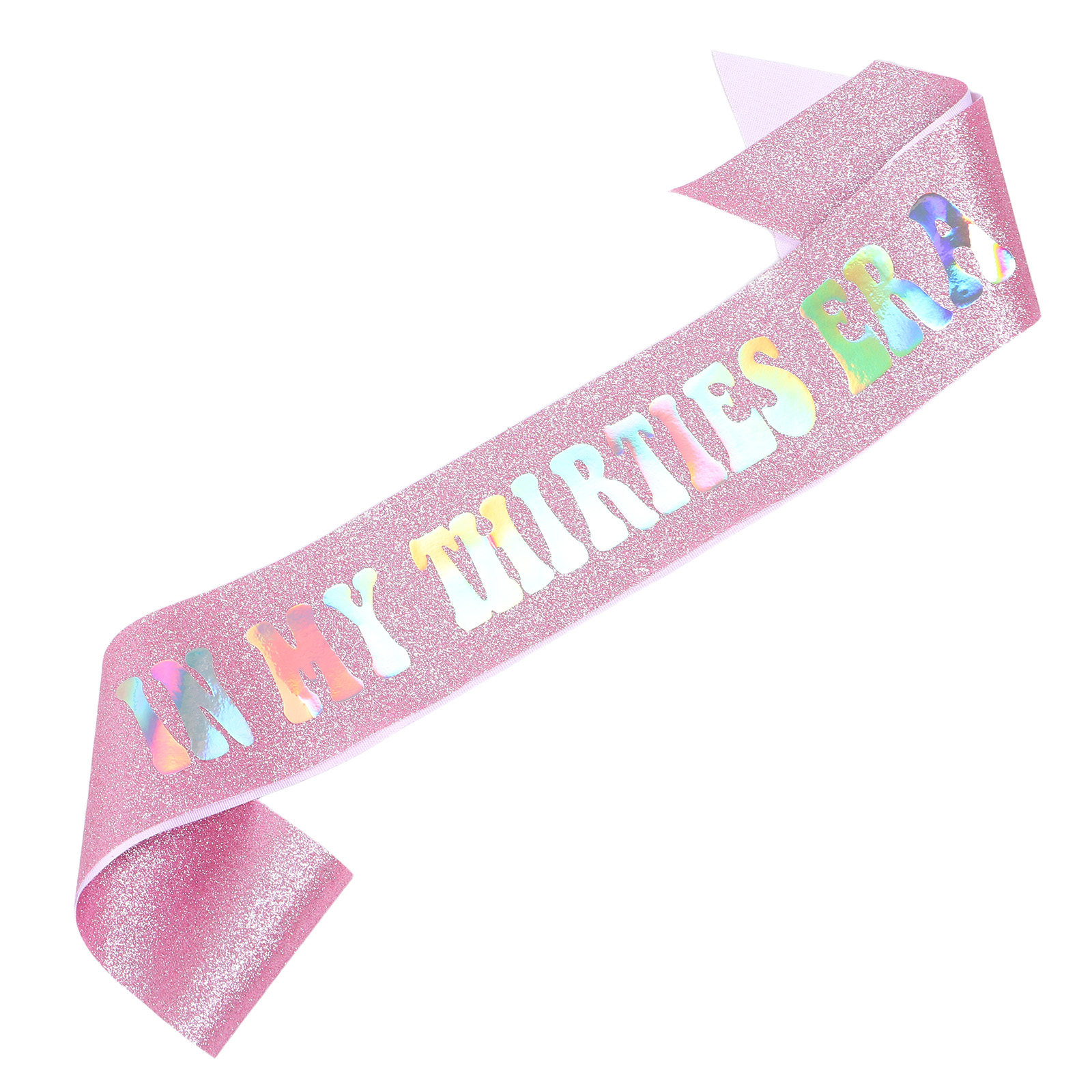 Birthday Sash Glitter - สายสะพายวันเกิดสำหรับผู้หญิงในยุคสามสิบของฉัน สายสะพายไหล่ประดับกลิตเตอร์สีรุ้ง ของตกแต่งวันเกิด พร็อพถ่ายรูปสำหรับงานปาร์ตี้