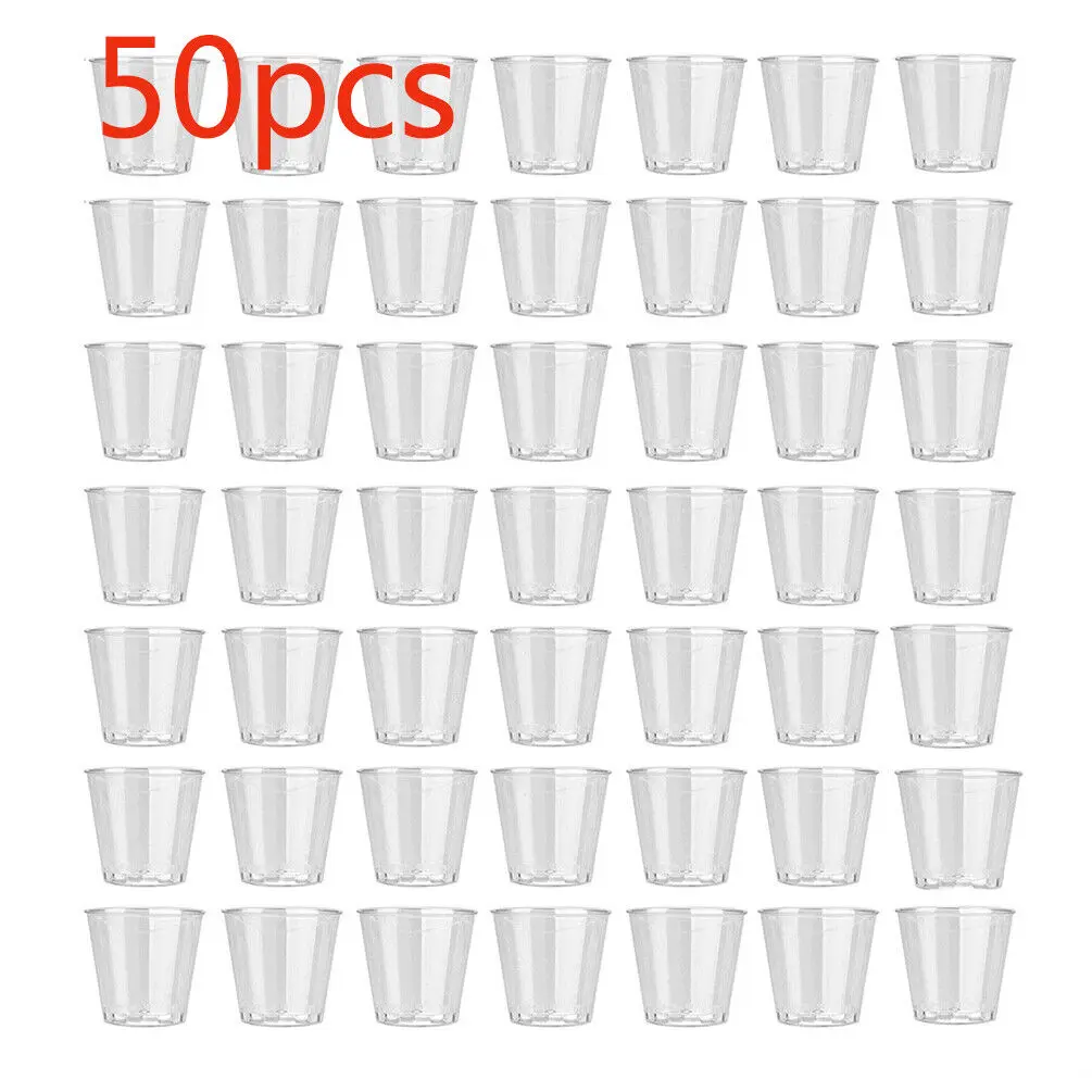 Plastic Cup 50Pcs - 35ml 50 X พลาสติกใส Jelly ถ้วยทิ้ง