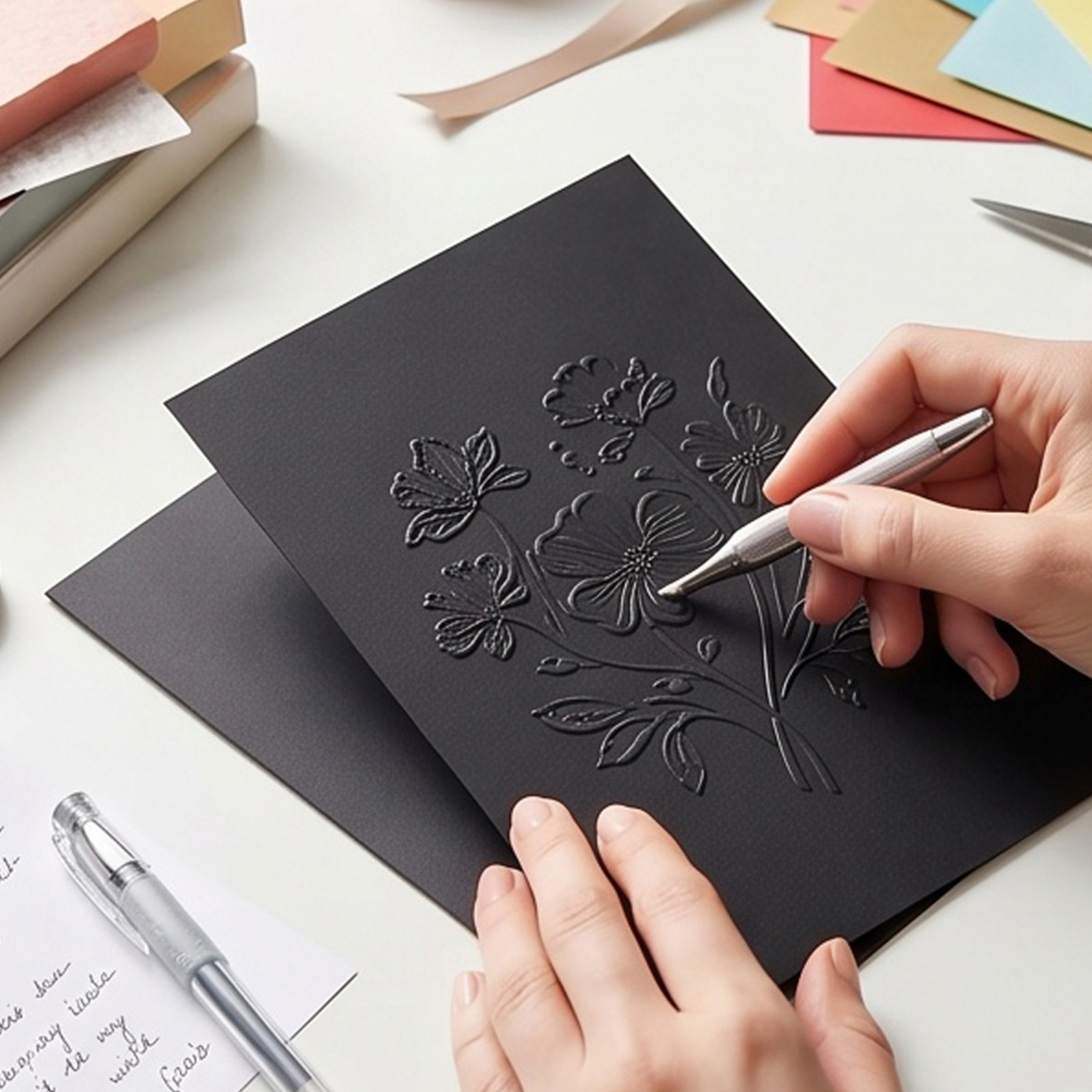 กระดาษการ์ดสีดำหนา 60 แผ่น สำห - Papercraft Supply Invitation บทวิจารณ์และราคา