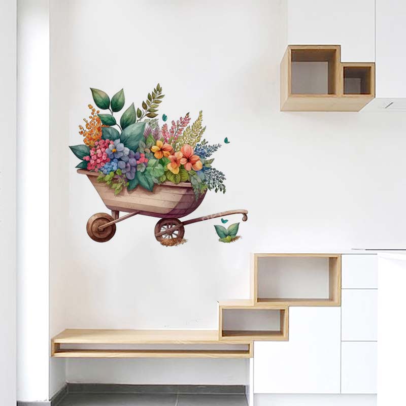 สติกเกอร์ติดผนังสีน้ำดอกไม้สไต - Flower Wall Panel บทวิจารณ์และราคา