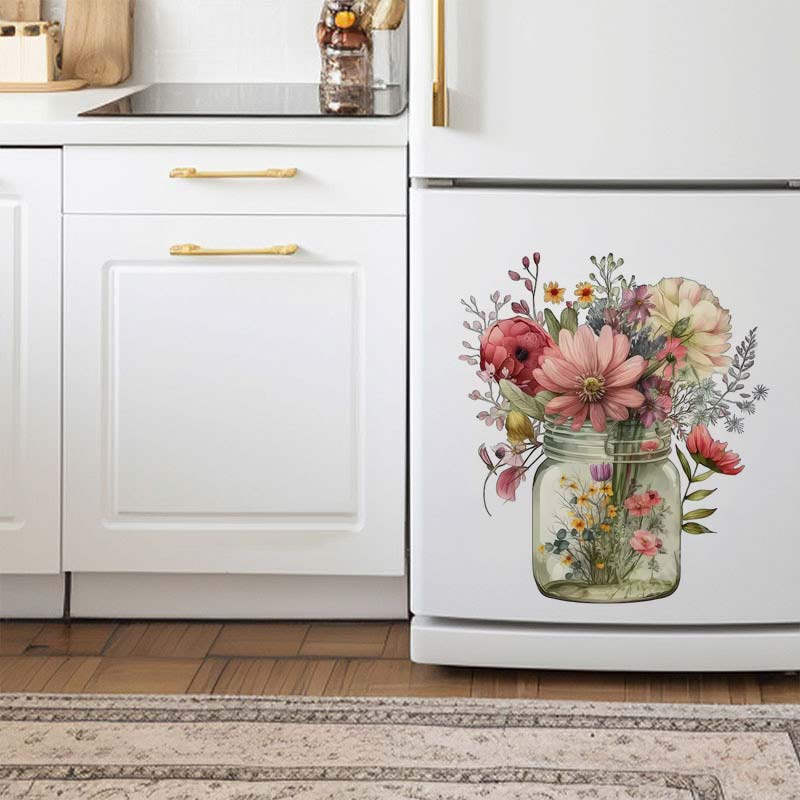 สติกเกอร์ติดผนังสีน้ำดอกไม้สไต - Flower Wall Panel บทวิจารณ์และราคา