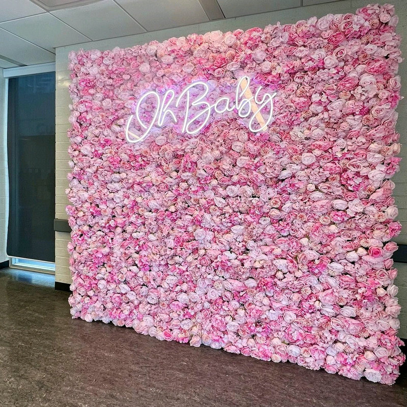 แผงกำแพงดอกไม้เทียมสีชมพูสีม่ว - Flower Wall Panel บทวิจารณ์และราคา