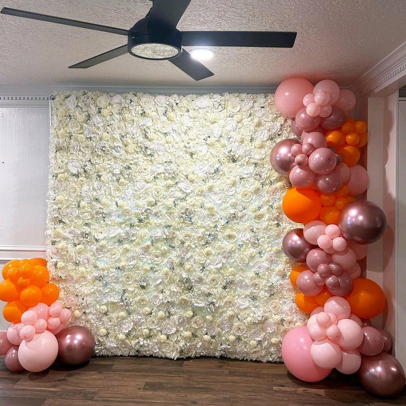 แผงกำแพงดอกไม้เทียมสีชมพูสีม่ว - Flower Wall Panel บทวิจารณ์และราคา