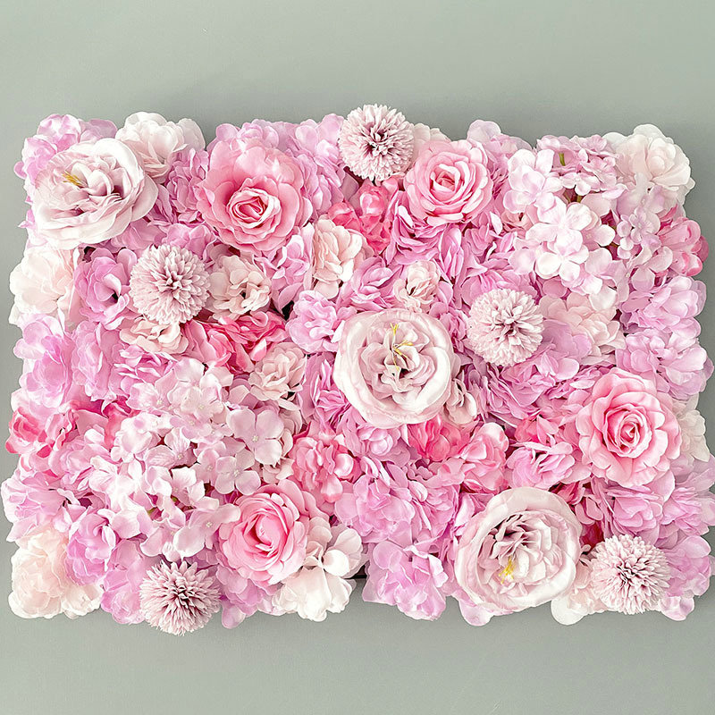 แผงกำแพงดอกไม้เทียมสีชมพูสีม่ว - Flower Wall Panel บทวิจารณ์และราคา