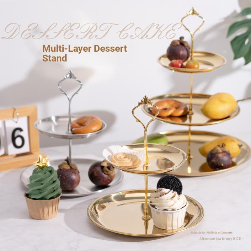 ชั้นวางเค้ก 2/3 ชั้น สีทองเงิน - Cupcake Stand Tier บทวิจารณ์และราคา