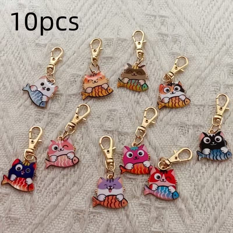 พวงกุญแจแมวลายพิมพ์โลหะผสม 10  - Event Party บทวิจารณ์และราคา