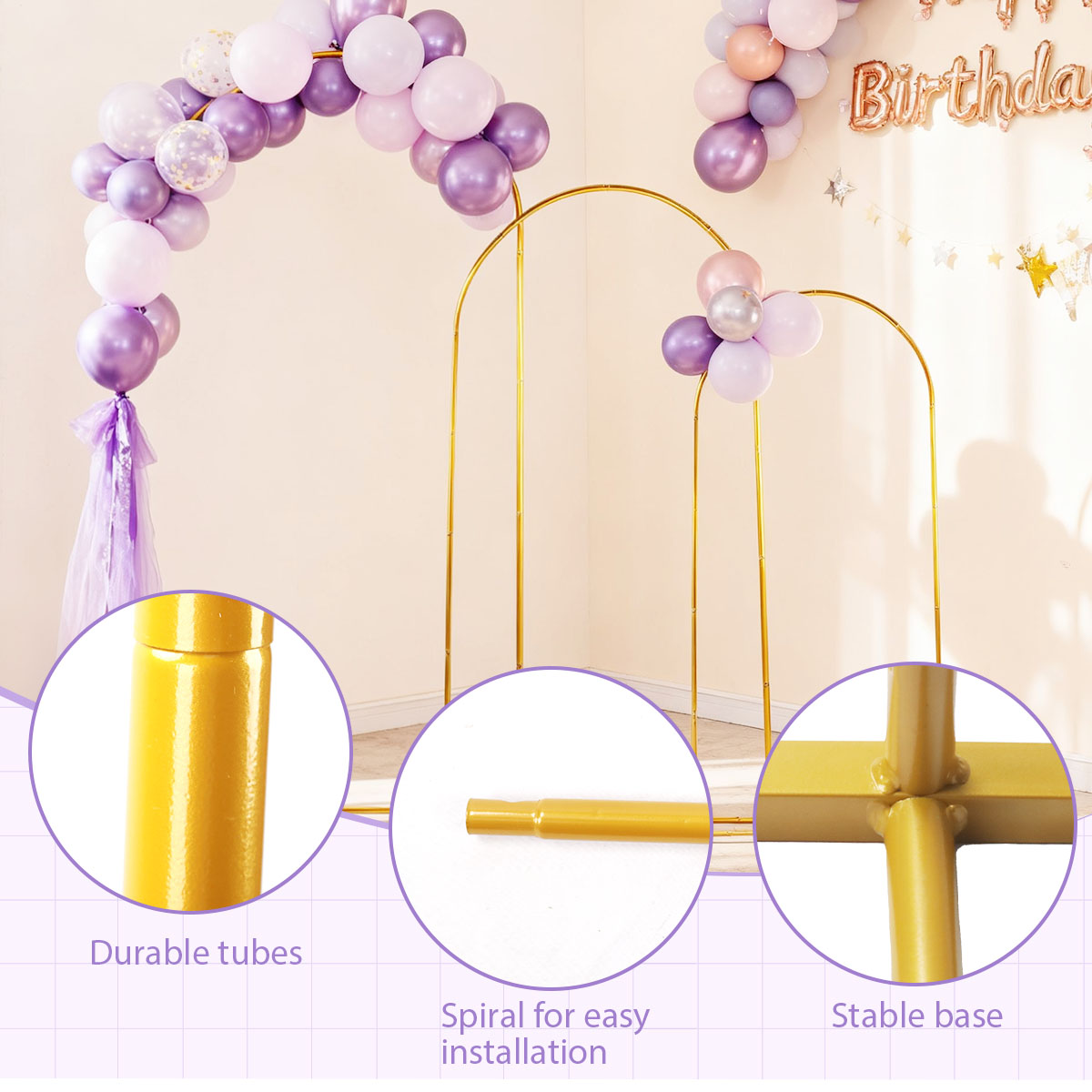 ชุดโครงเหล็กโค้งสีทอง 3 ชิ้น ป - Balloon Arch Kit บทวิจารณ์และราคา